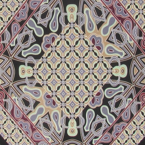 New Handcrafted Purple Black Graphic Midi Skirt Sz S Upcycled Boho Hippie - Picture 5 of 5